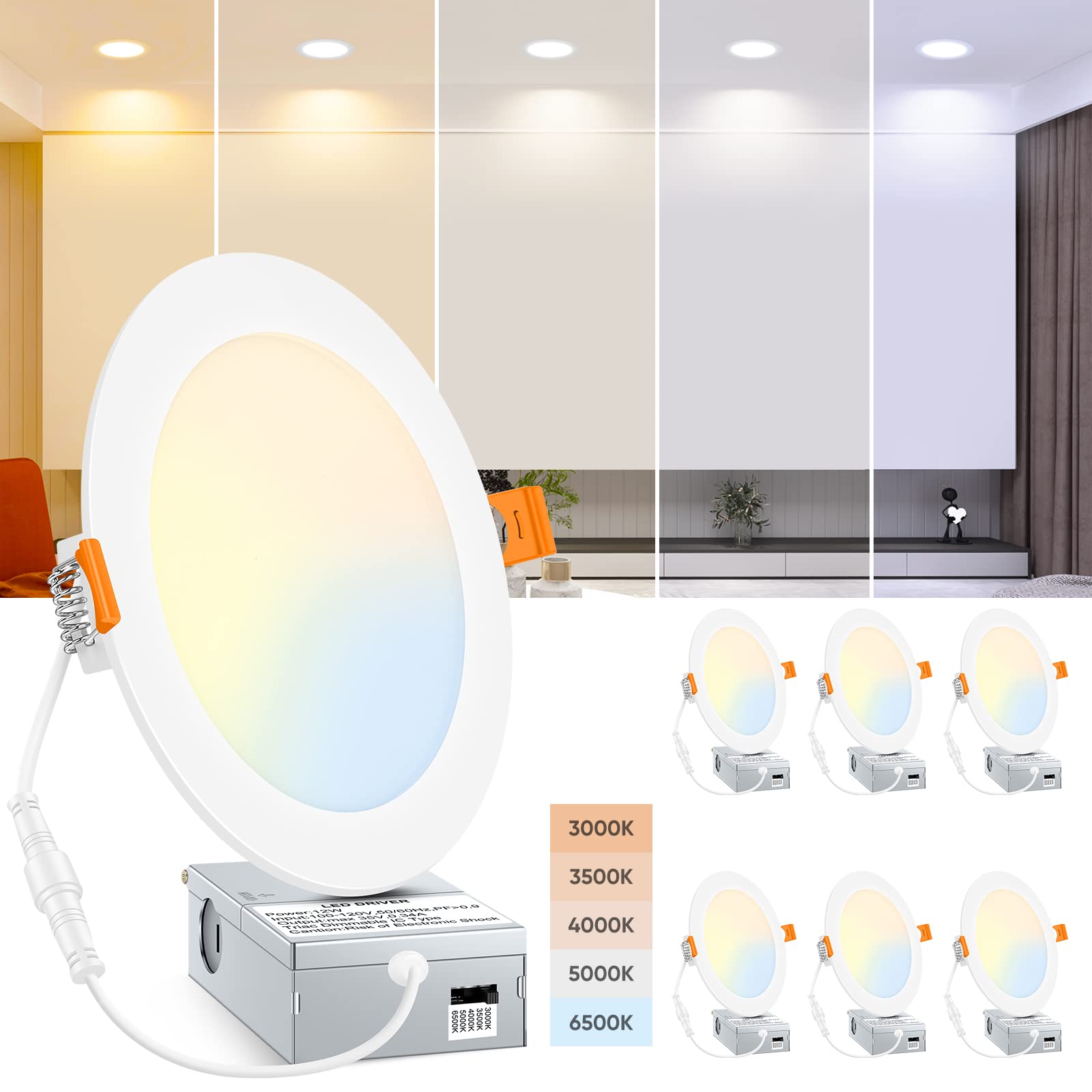 BesLowe 6-inch recessed light front view showing slim profile for modern kitchens