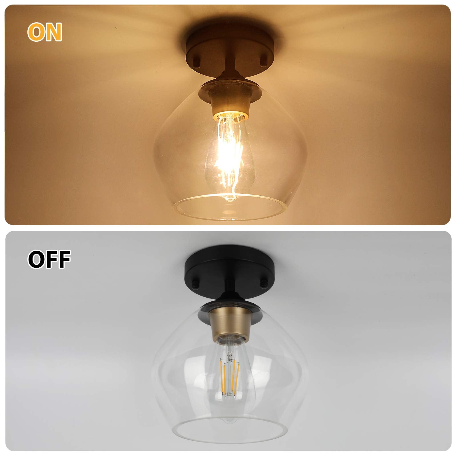 BesLowe glass shade fixture for bedrooms and dining rooms.