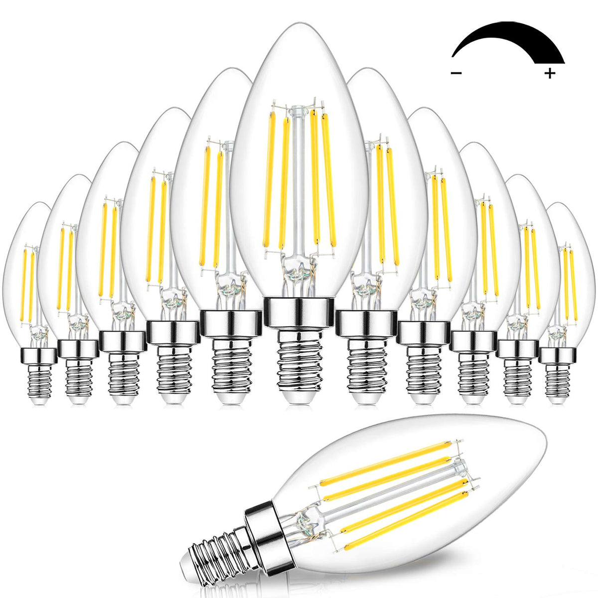 BesLowe dimmable LED filament bulbs in clear glass ideal for chandelier ambiance