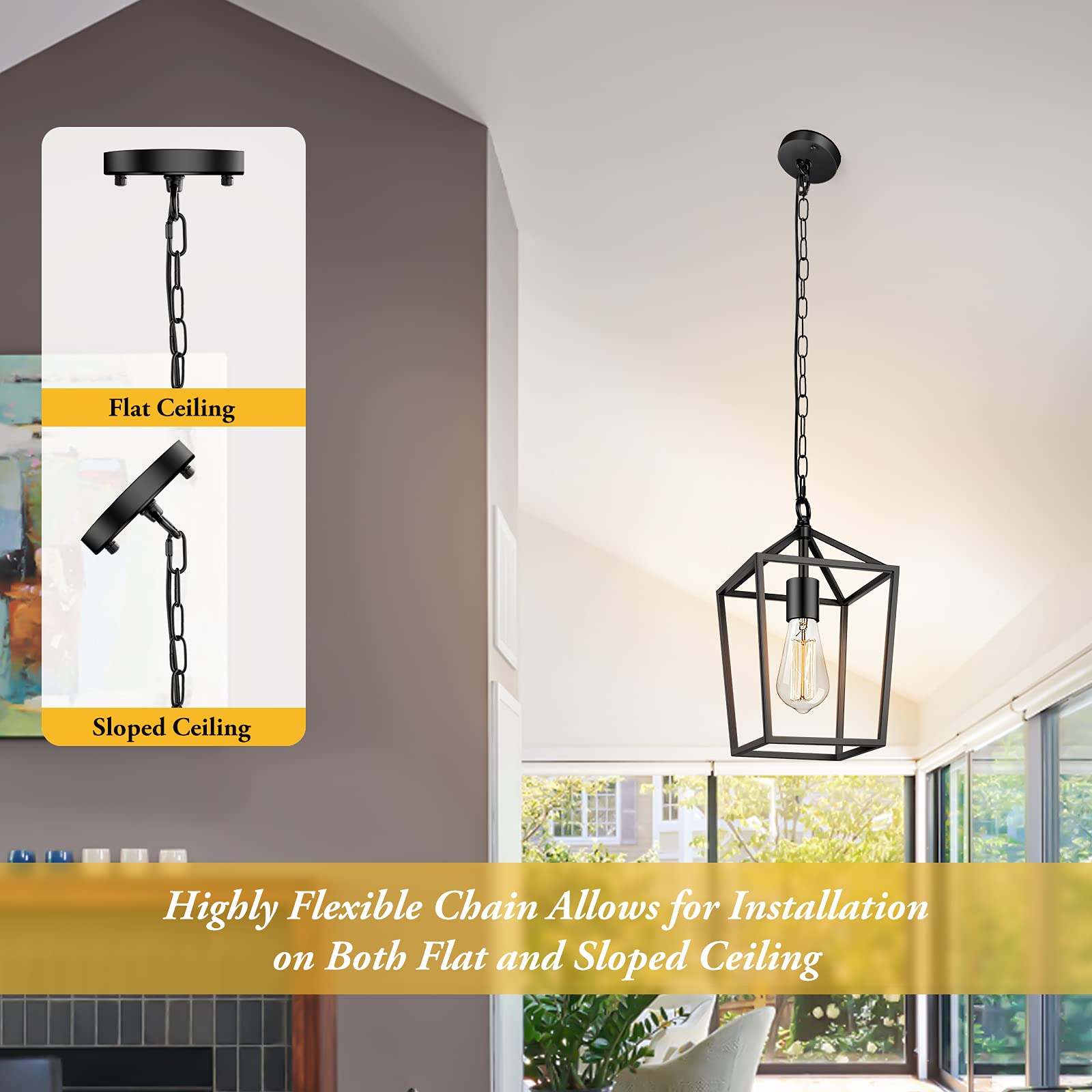 BesLowe E26 socket compatible pendant fits a variety of bulbs.