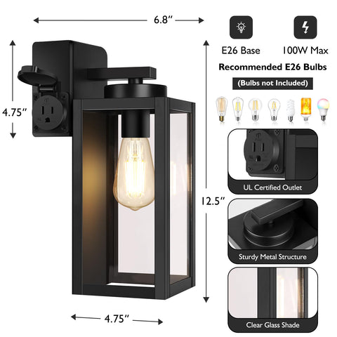 BesLowe exterior wall sconce suitable for garage and entryway in weatherproof build