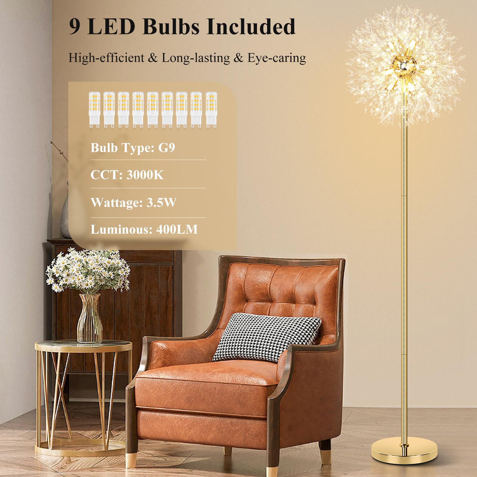 BesLowe lamp features a convenient foot switch on the cord for easy operation.