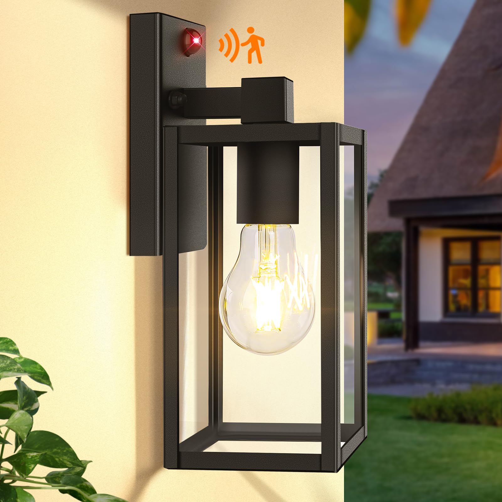 BesLowe upgraded motion sensor outdoor wall light at front-door porch lighting entry