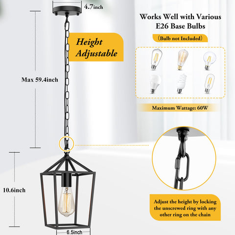 BesLowe open-air cage lantern ensures bright, easy bulb replacement.