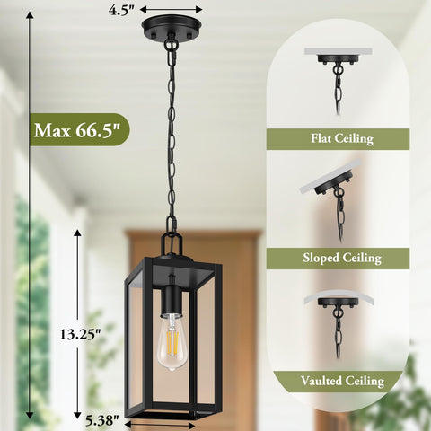 BesLowe outdoor pendant with E26 socket supports versatile bulbs