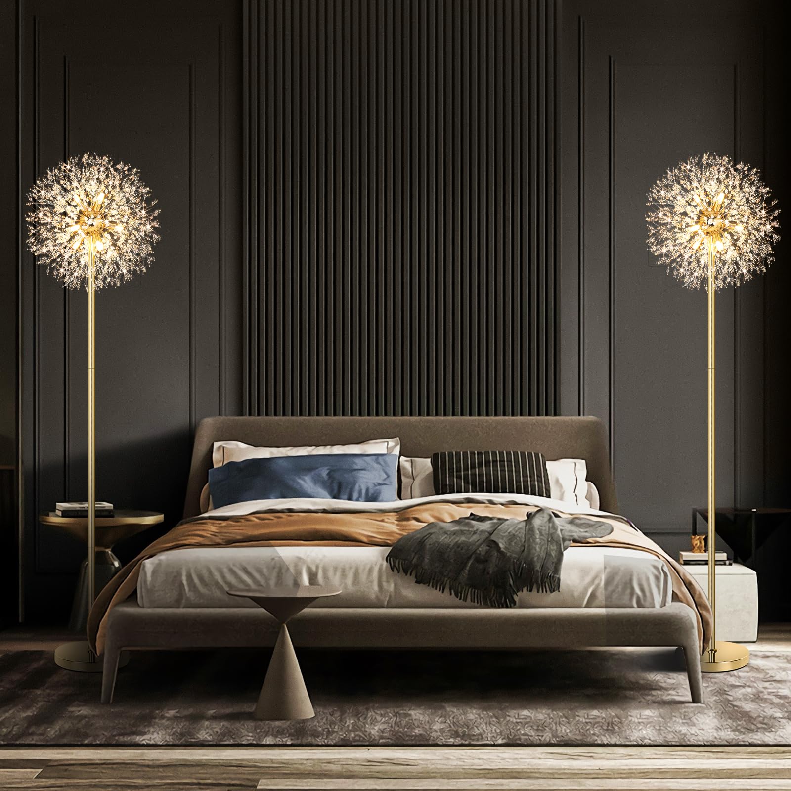 BesLowe slim 69-inch pole design fits neatly in corners beside sofas or desks.