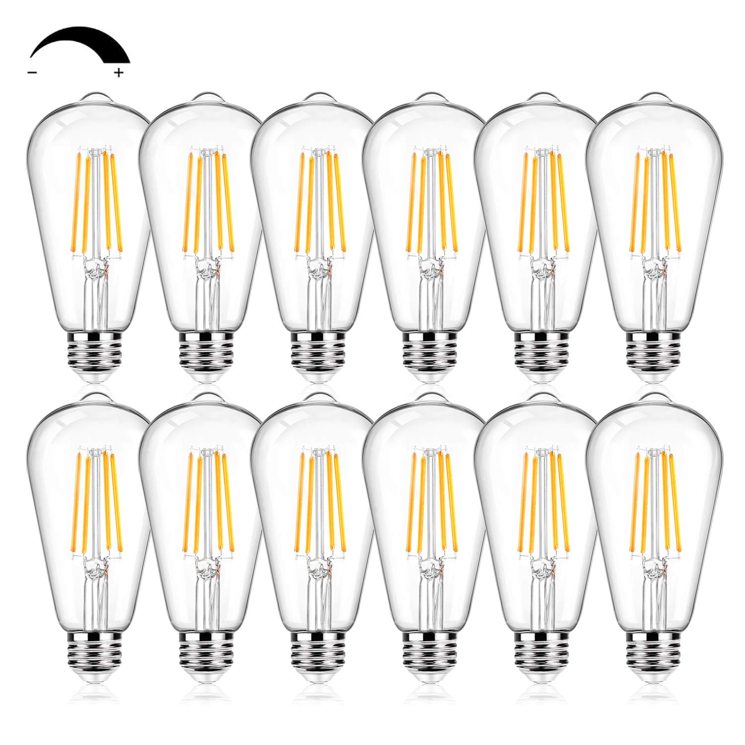 BesLowe ST64 vintage LED bulb with clear glass for classic lighting ambience