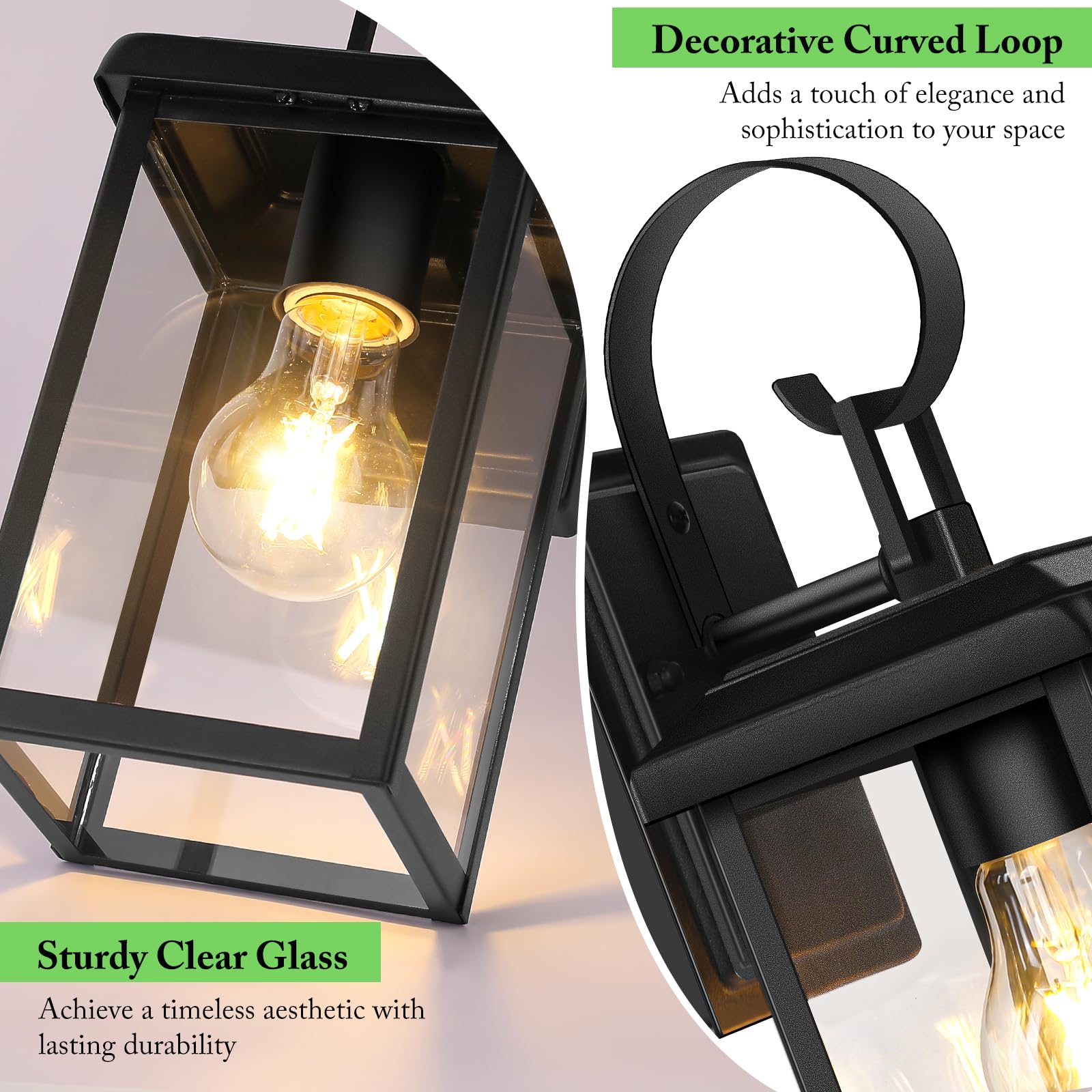 BesLowe porch lantern highlights entryway with weatherproof performance.