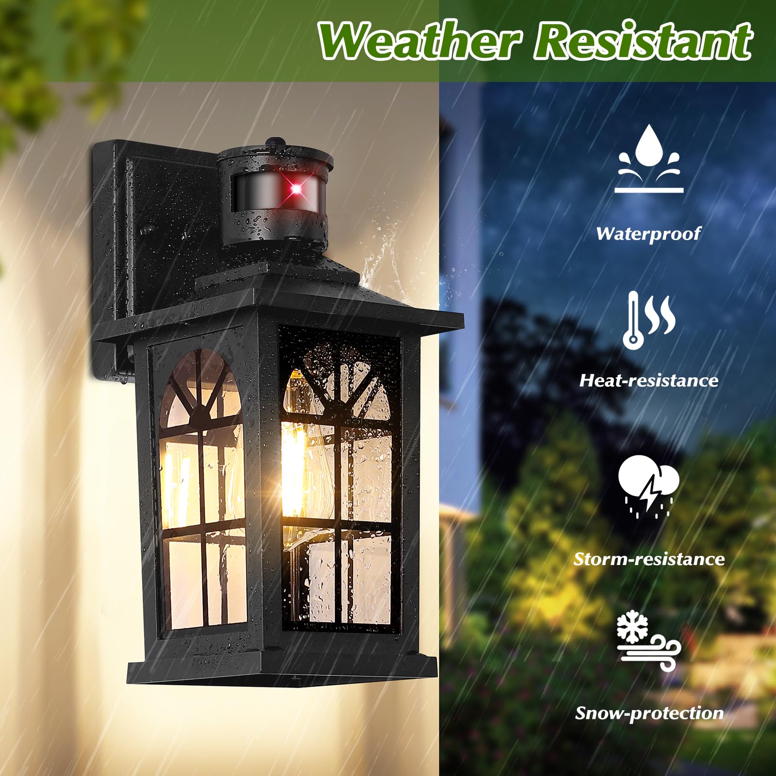 BesLowe wall-mounted lantern offers timeless style and broad illumination for porches or garages.