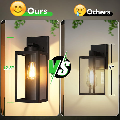 BesLowe wall sconce in matte black with a glass shade.