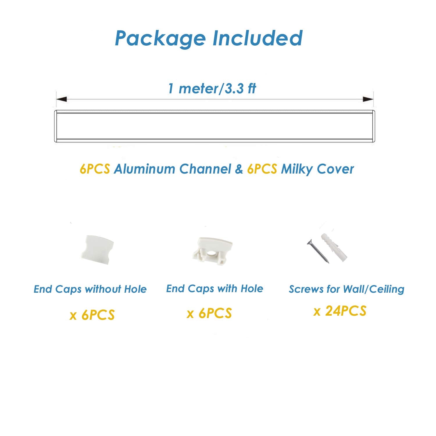 Besseto milky diffuser cover on LED channel for glare-free illumination