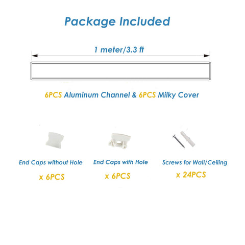 Besseto milky diffuser cover on LED channel for glare-free illumination