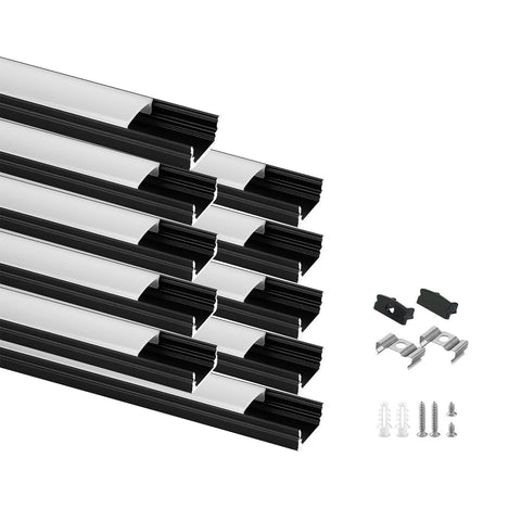 Besseto LED channel black 1m for sleek under-cabinet lighting.