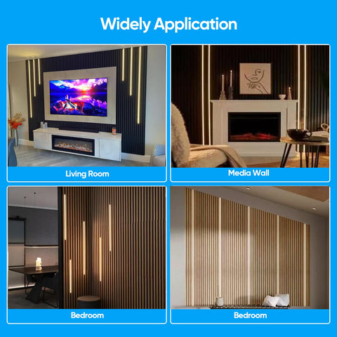 8-bar LED design blends with wood slats for seamless decor