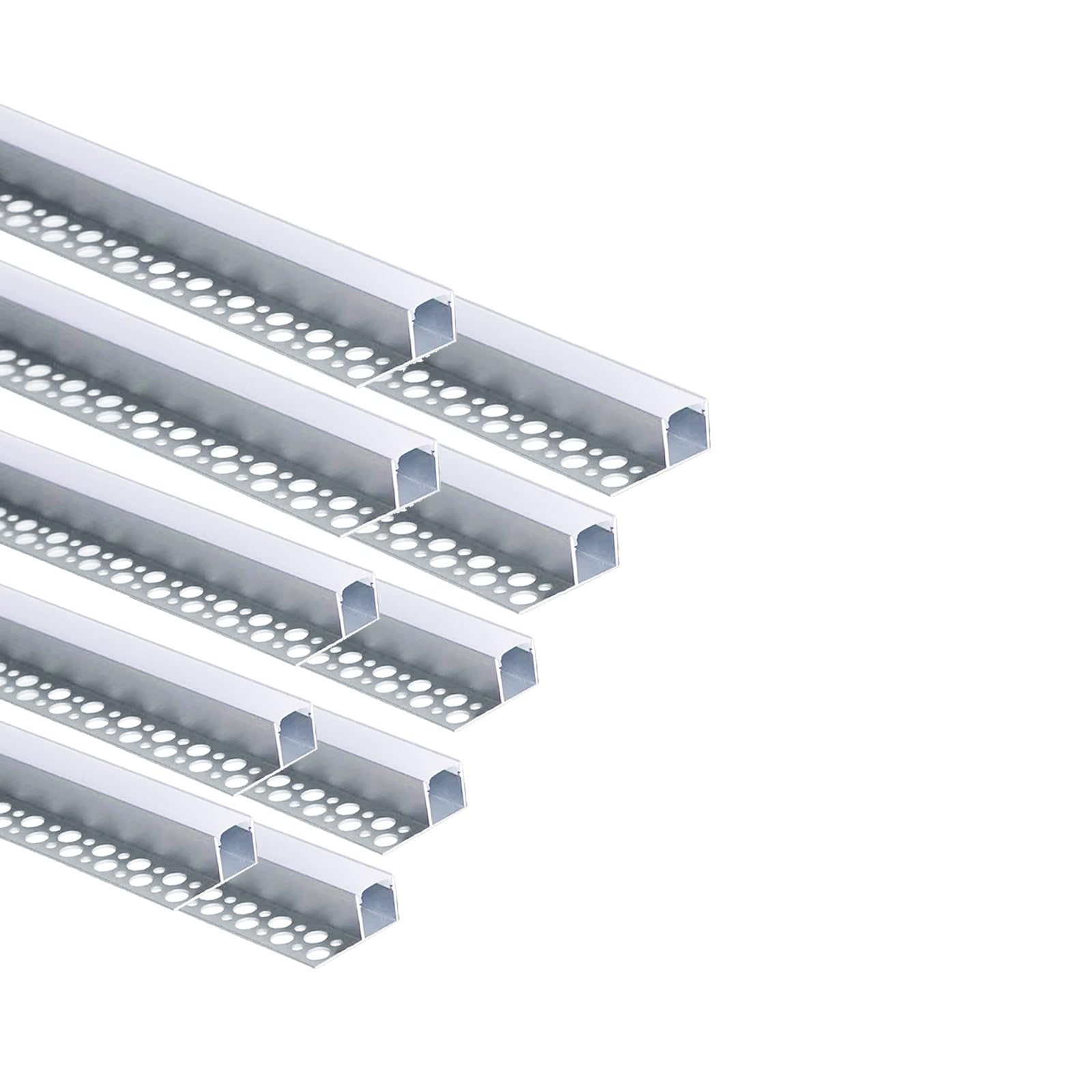 Besseto plaster-in LED channel 10-pack with 6.6 ft segments for seamless wall lighting.