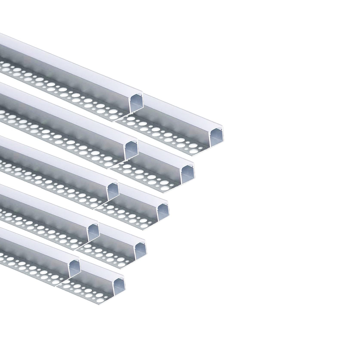 Besseto plaster-in LED channel 10-pack with 6.6 ft segments for seamless wall lighting.