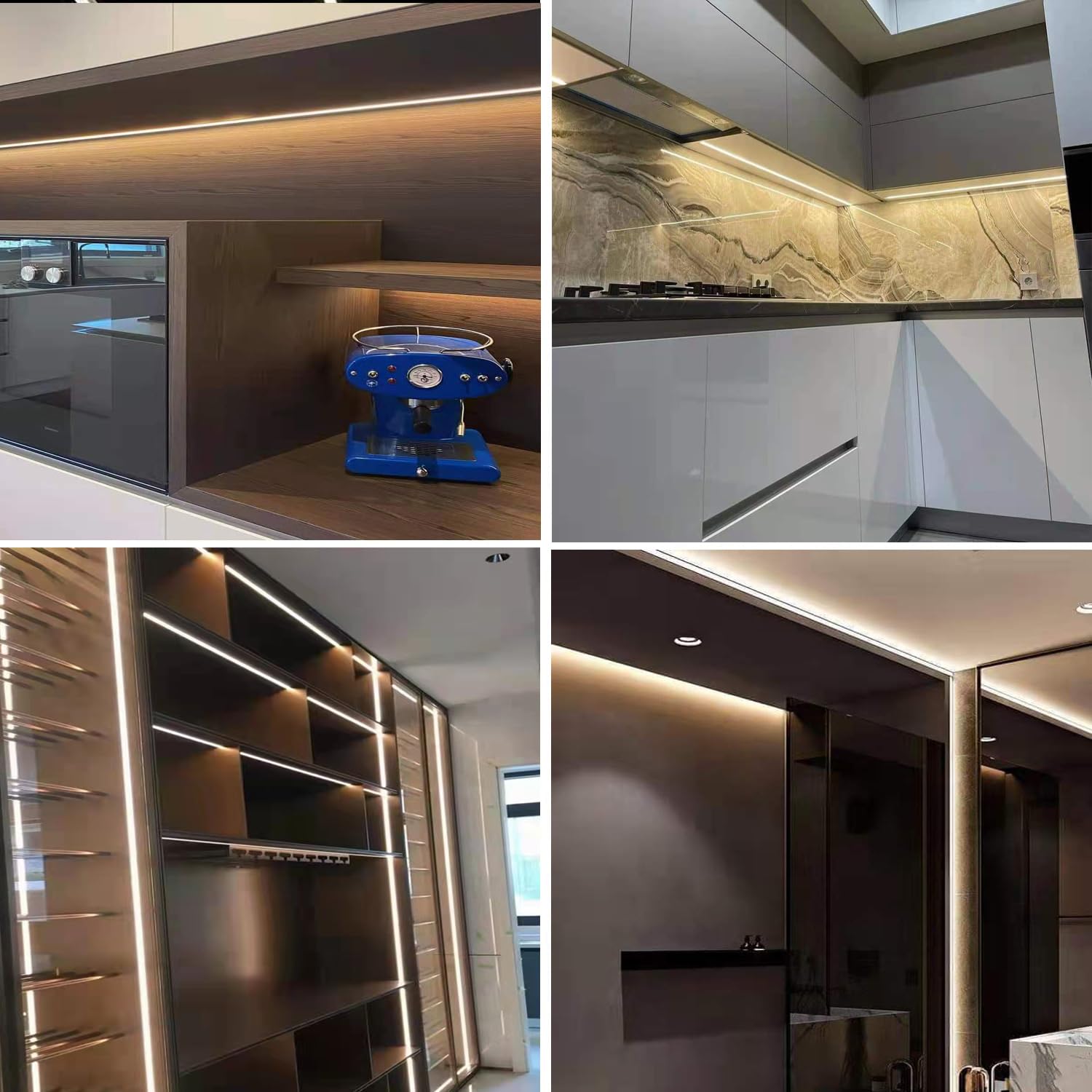 Besseto under-cabinet lighting setup enables tidy, effective illumination.