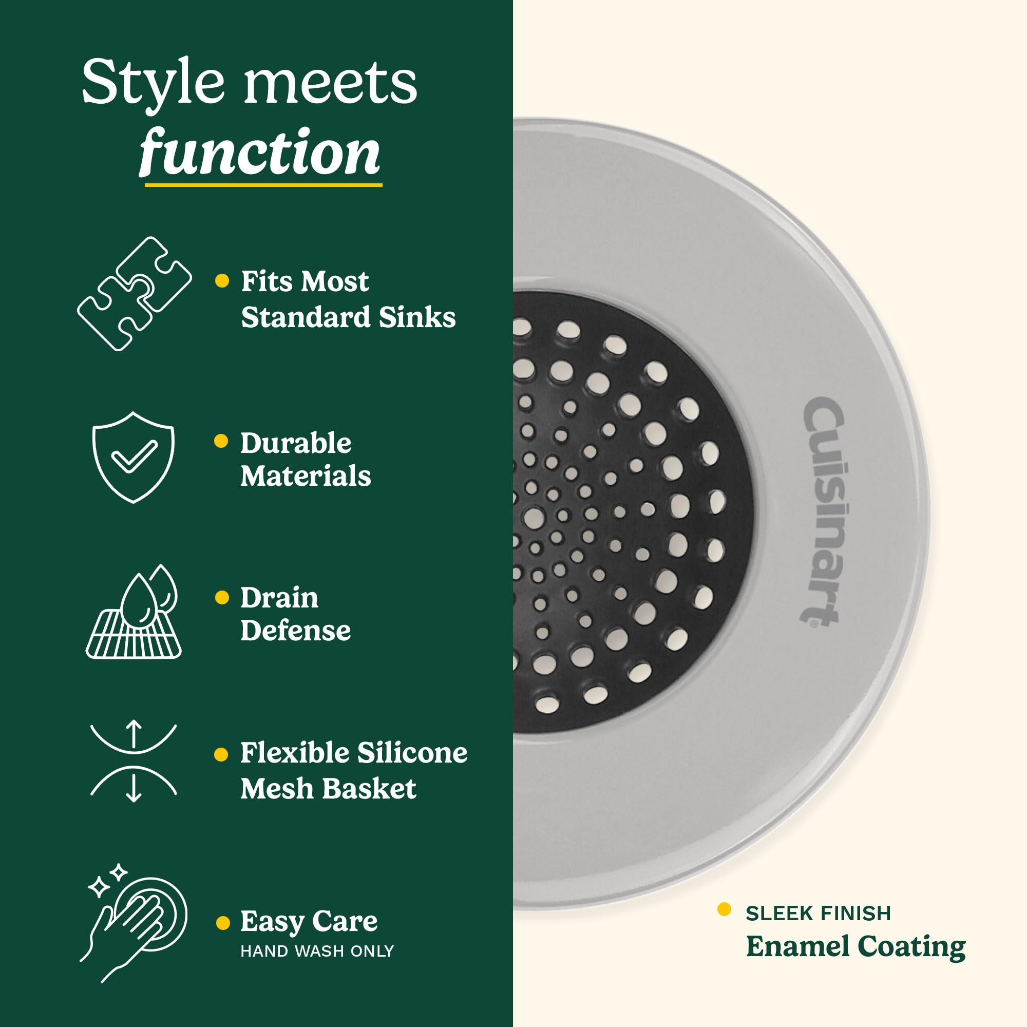 Best Brands Cuisinart easy-clean basket drains quickly after use.