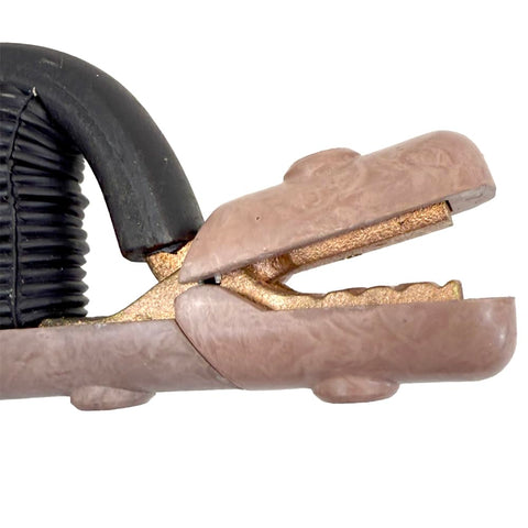 BEST WELDS 900-A-316 electrode holder side view emphasizing hand clearance and smooth lever action