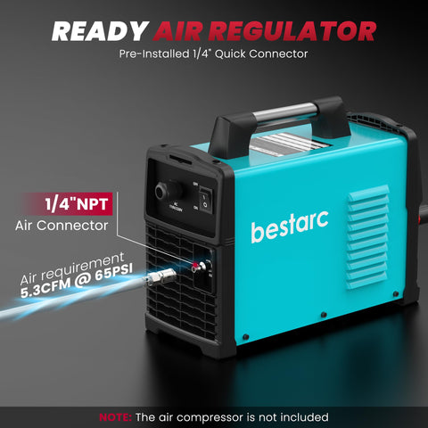 Bestarc plasma cutter dual-voltage design supports 110V and 220V use anywhere.