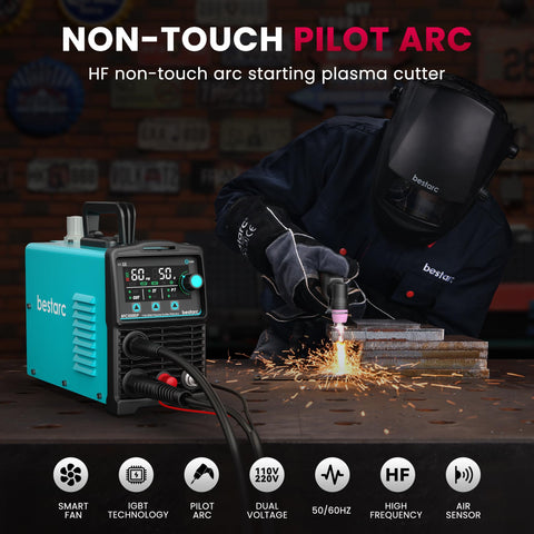 Bestarc plasma cutter large LED display showing real-time parameters