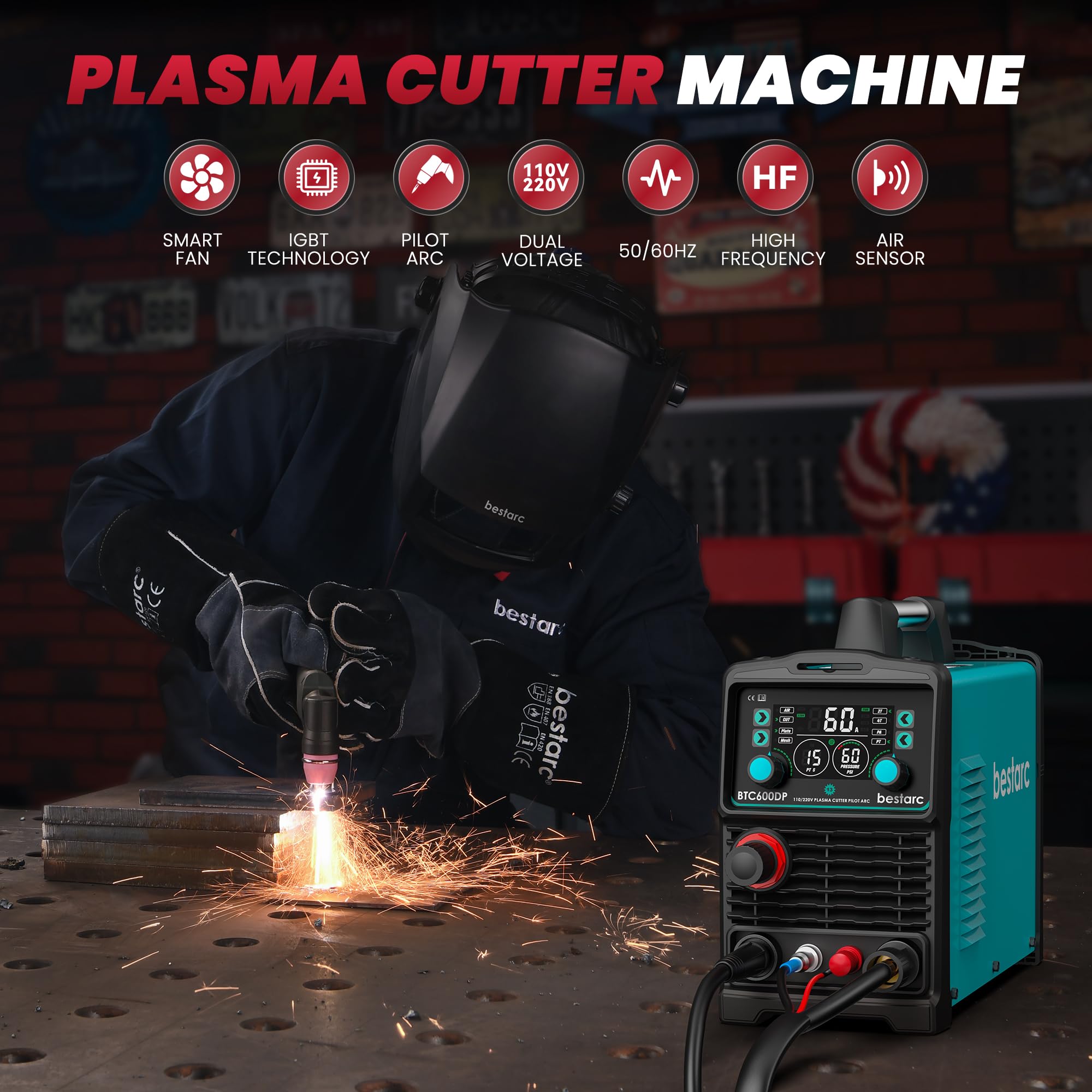 Bestarc plasma cutter pilot arc function enables non-contact starts on rusty metal.
