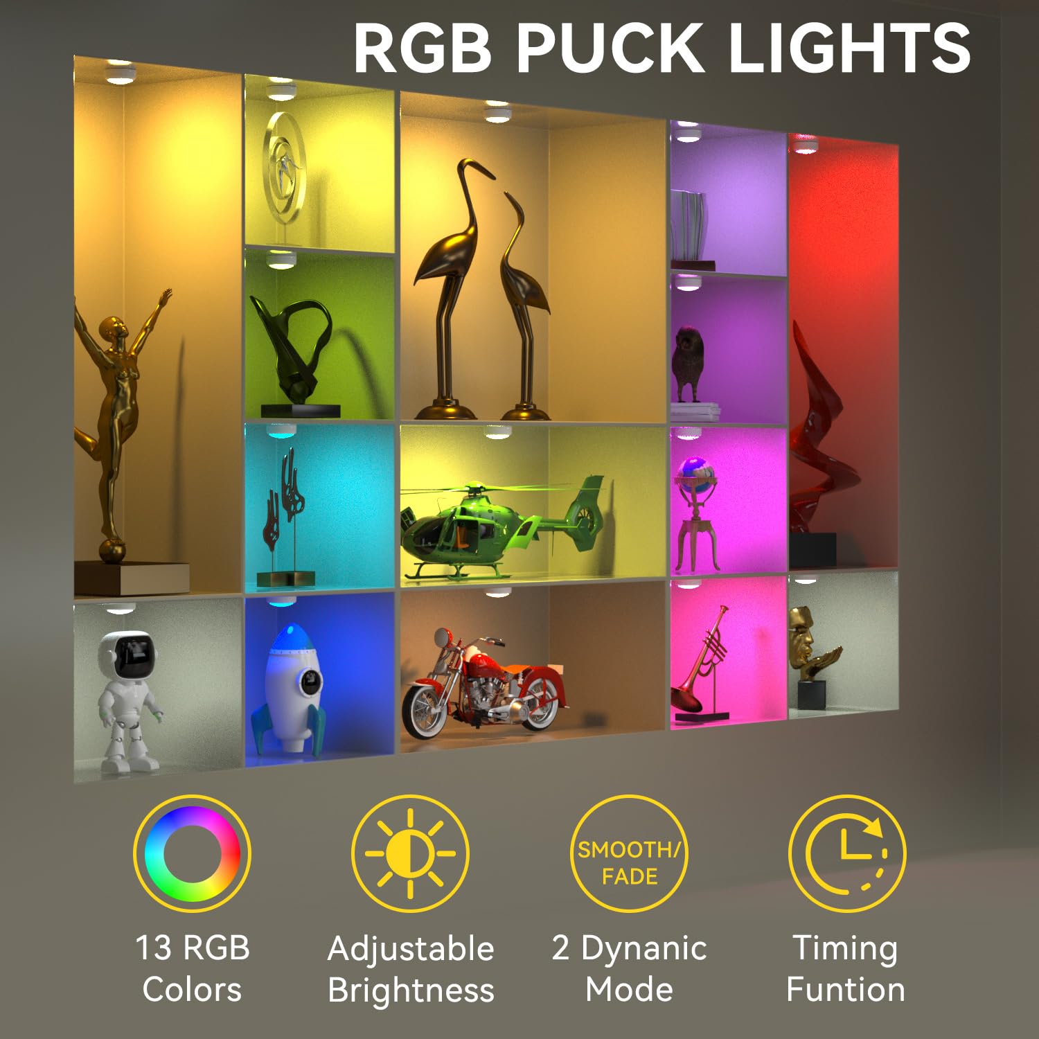 BESTDLCLITE battery-operated stick-on lights install without wires for quick closet illumination.