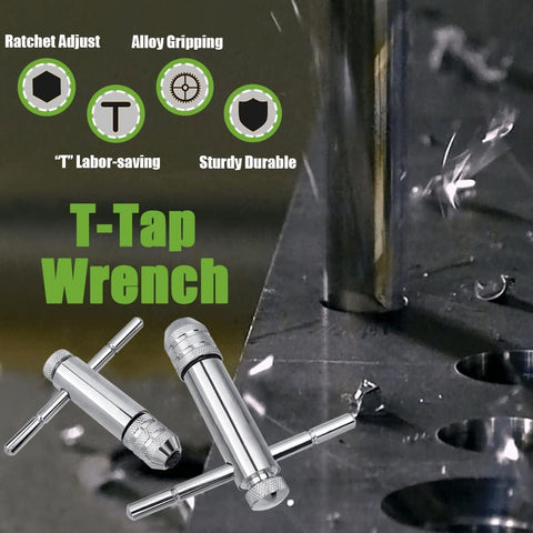 Bestgle hand tapping tool displayed with drills and reamers for versatile use.
