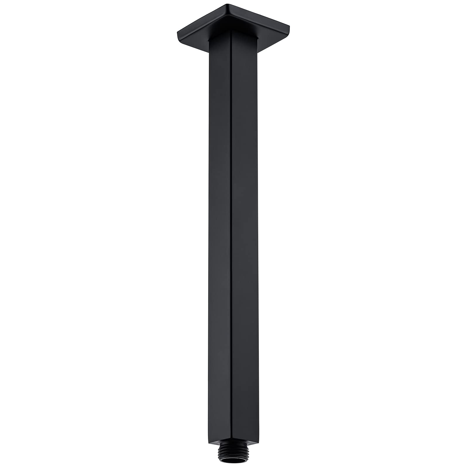 BESTILL 12-inch matte black ceiling arm for durable rainfall showers
