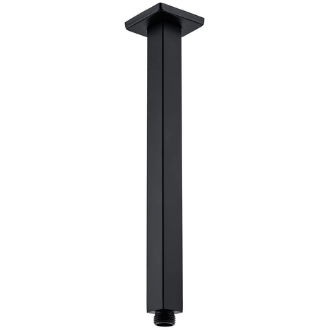 BESTILL 12-inch matte black ceiling arm for durable rainfall showers