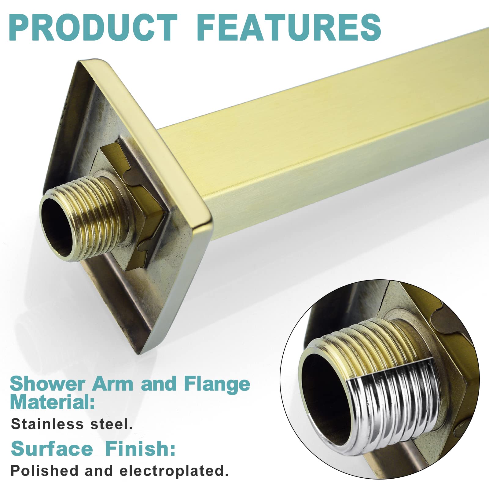 BESTILL 12inch arm with US standard 1/2in NPT connection
