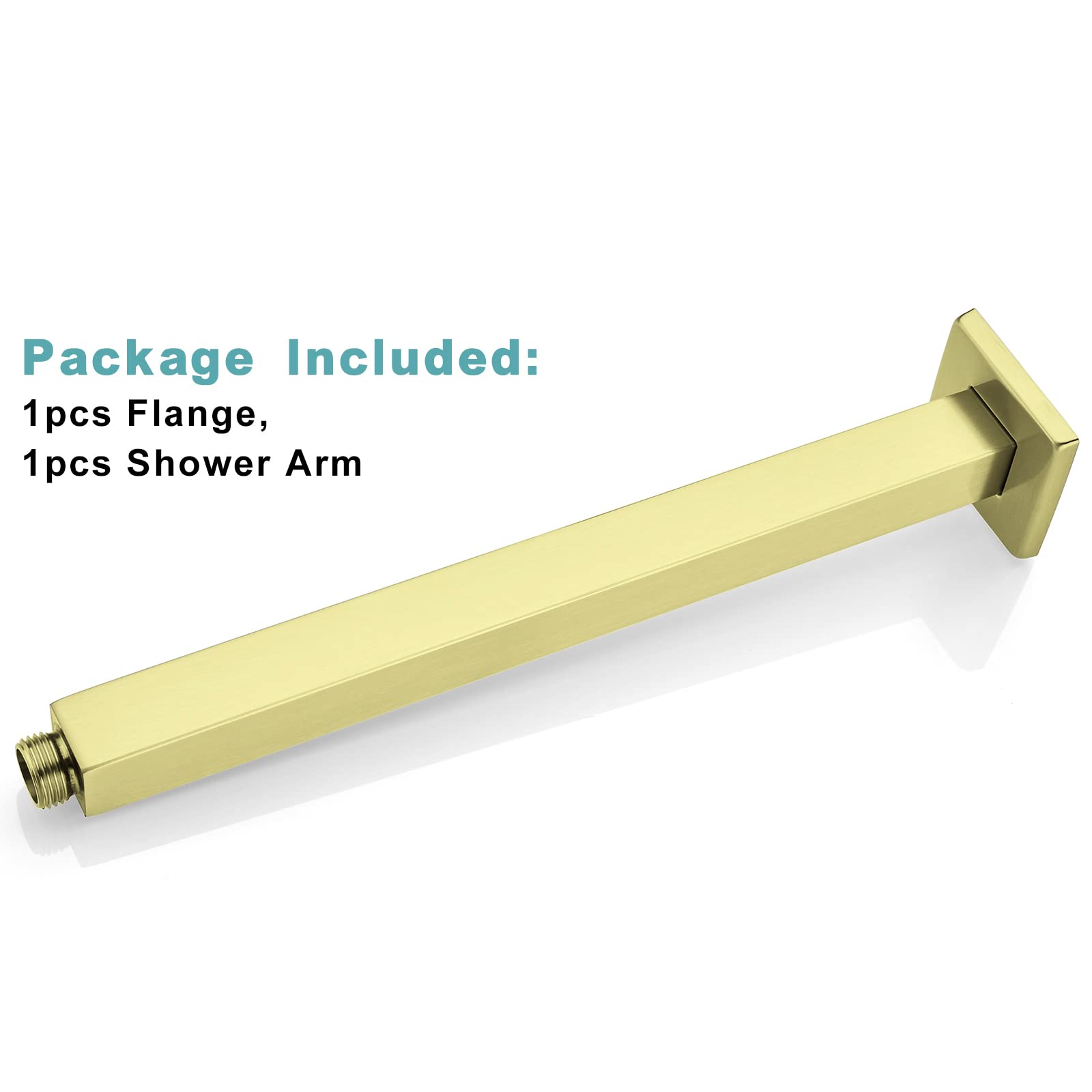 BESTILL rainfall shower head arm assembly with square flange