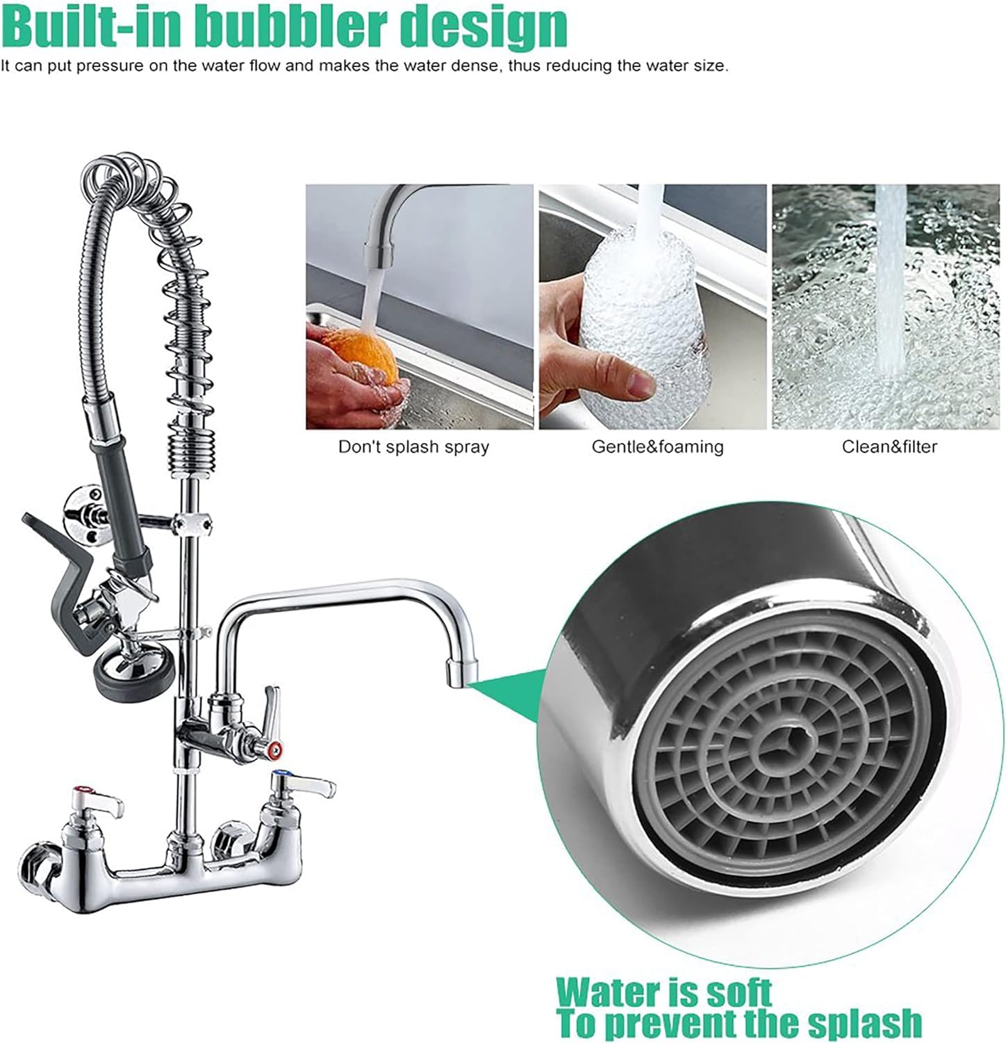 BESTJEEF 8-inch wall-mount with adjustable inlets for versatile installation.