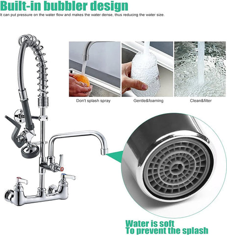 BESTJEEF 8-inch wall-mount with adjustable inlets for versatile installation.