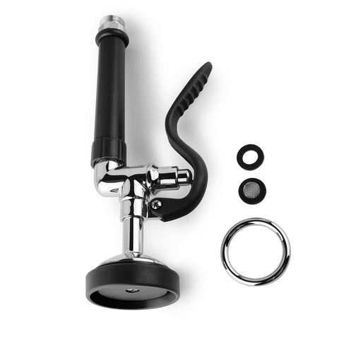 Compatible with commercial kitchen faucets for heavy-duty dishwashing tasks.