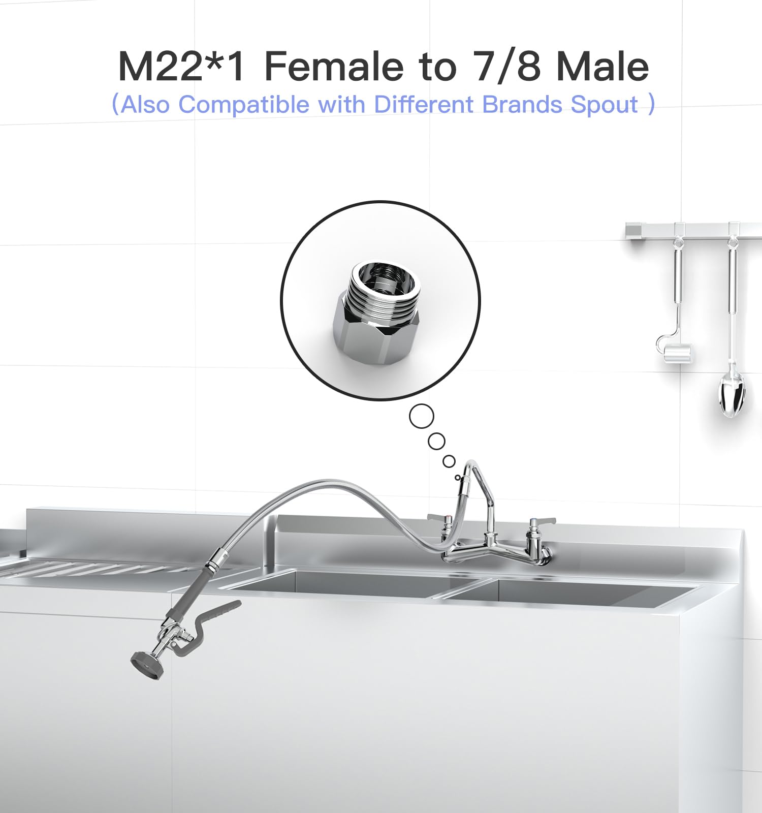 FAUAID 1.42 GPM flow provides efficient pre-rinsing for quick turnaround.