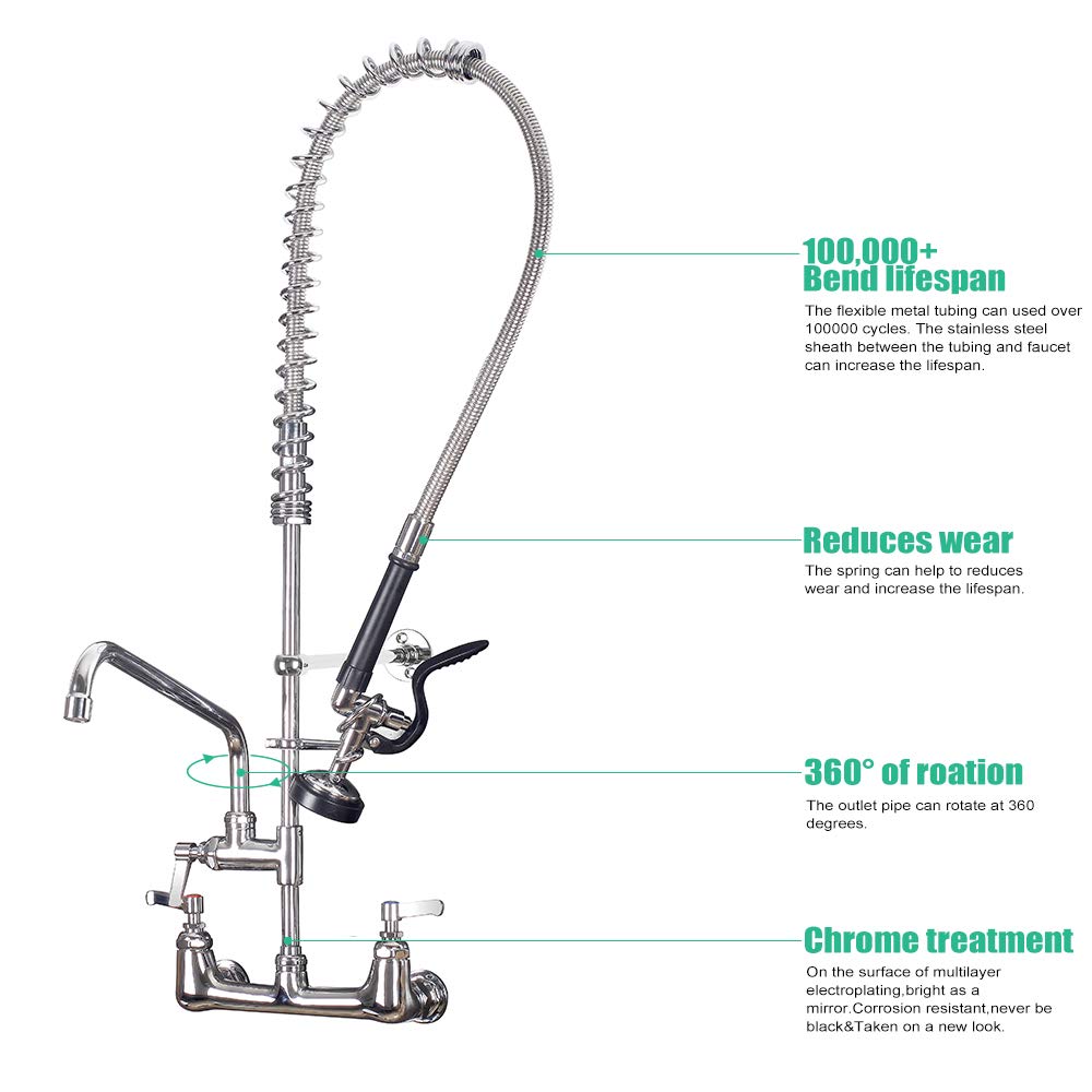 BESTJEEF pre-rinse sprayer with 1.42 GPM power for grease removal