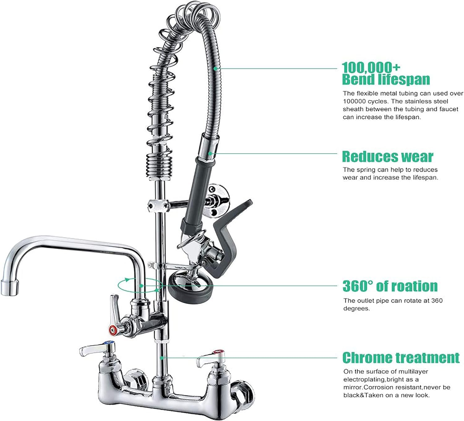 BESTJEEF pre-rinse sprayer in action delivering high-pressure cleaning for fast dish cleanup.