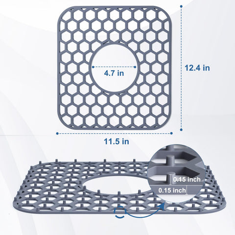 Bestjing non-slip silicone mat grips sink bottom to prevent shifting during use.