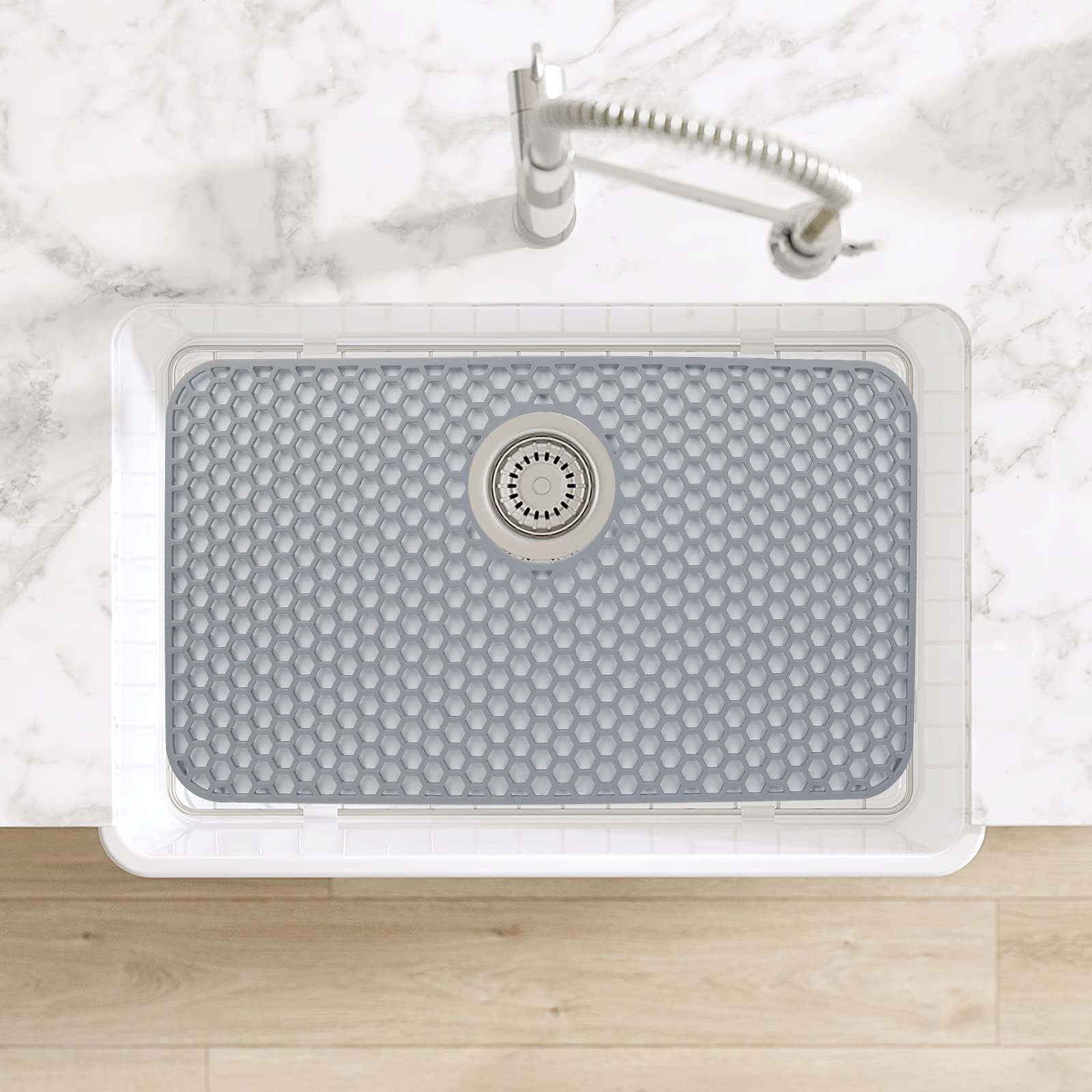 Bestjing silicone sink mat drying-grid; doubles as a dish rack and drainage platform.