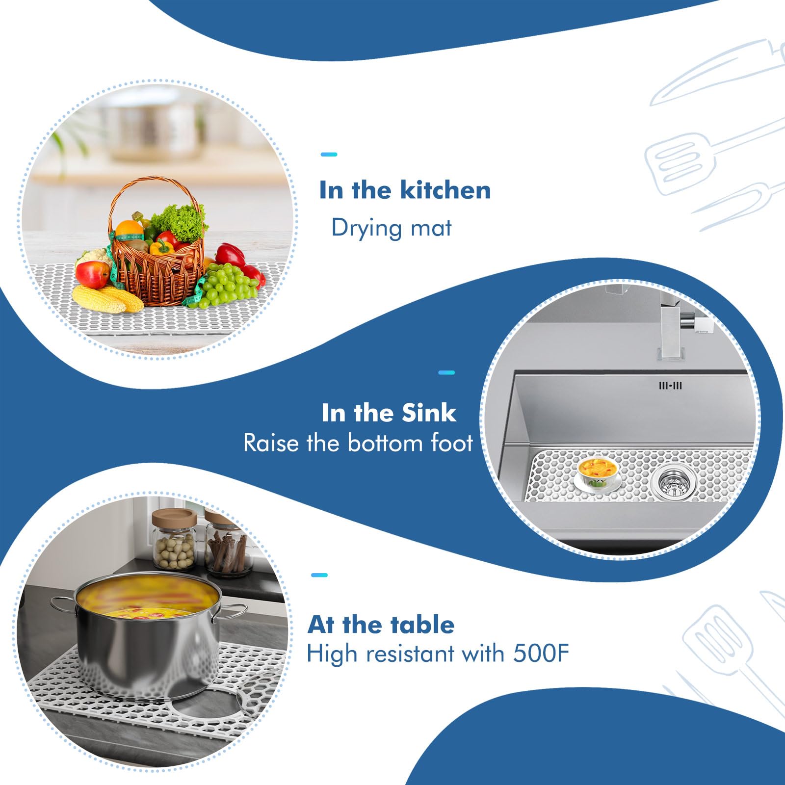 Bestjing 500°F heat resistance allows hot pots to rest safely