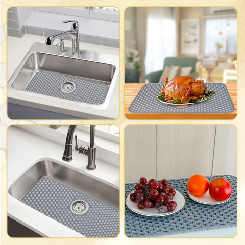 Bestjing silicone sink protector non-slip; keeps mat stable while washing dishes.