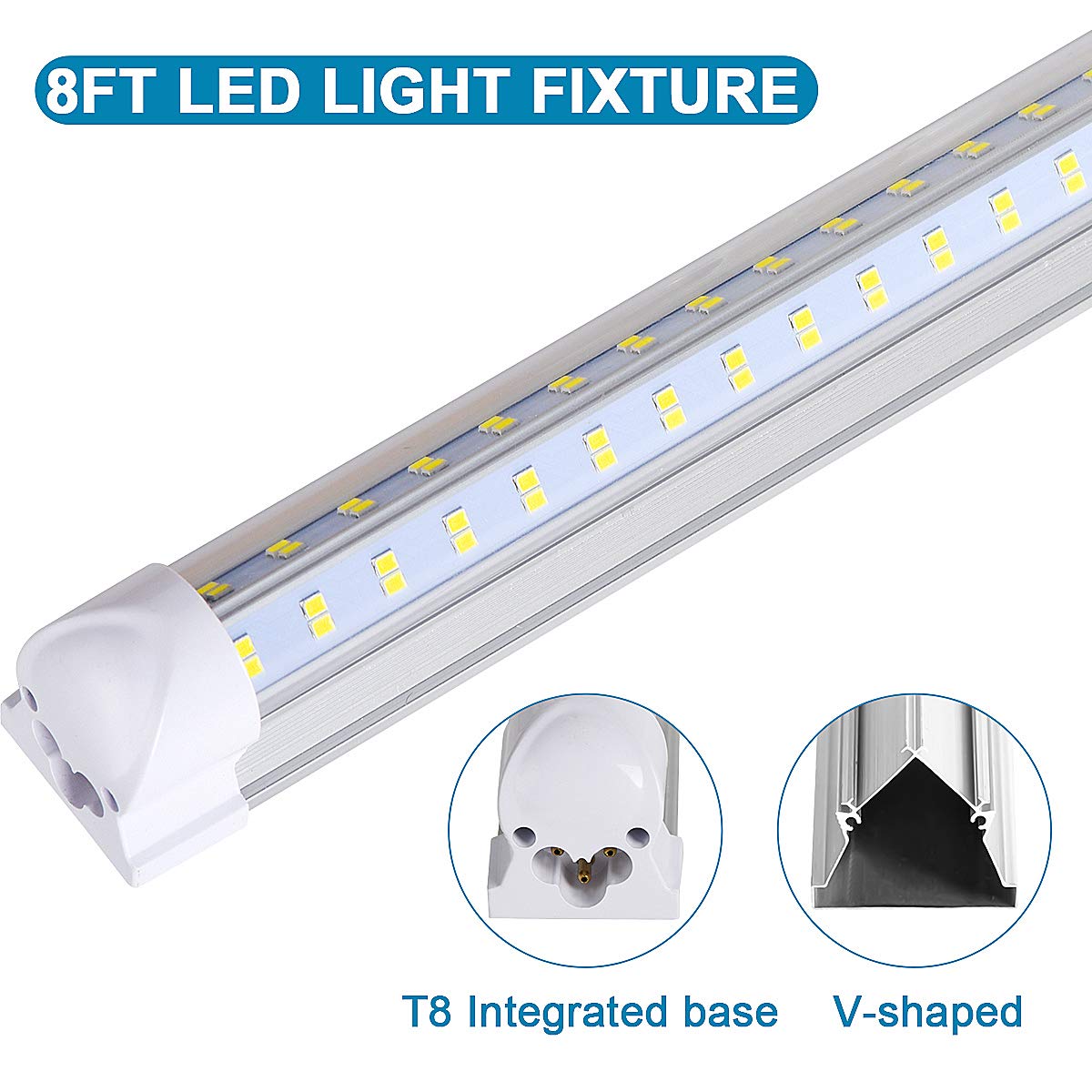 Bestka linkable 8ft shop lights demonstrating seamless ceiling integration