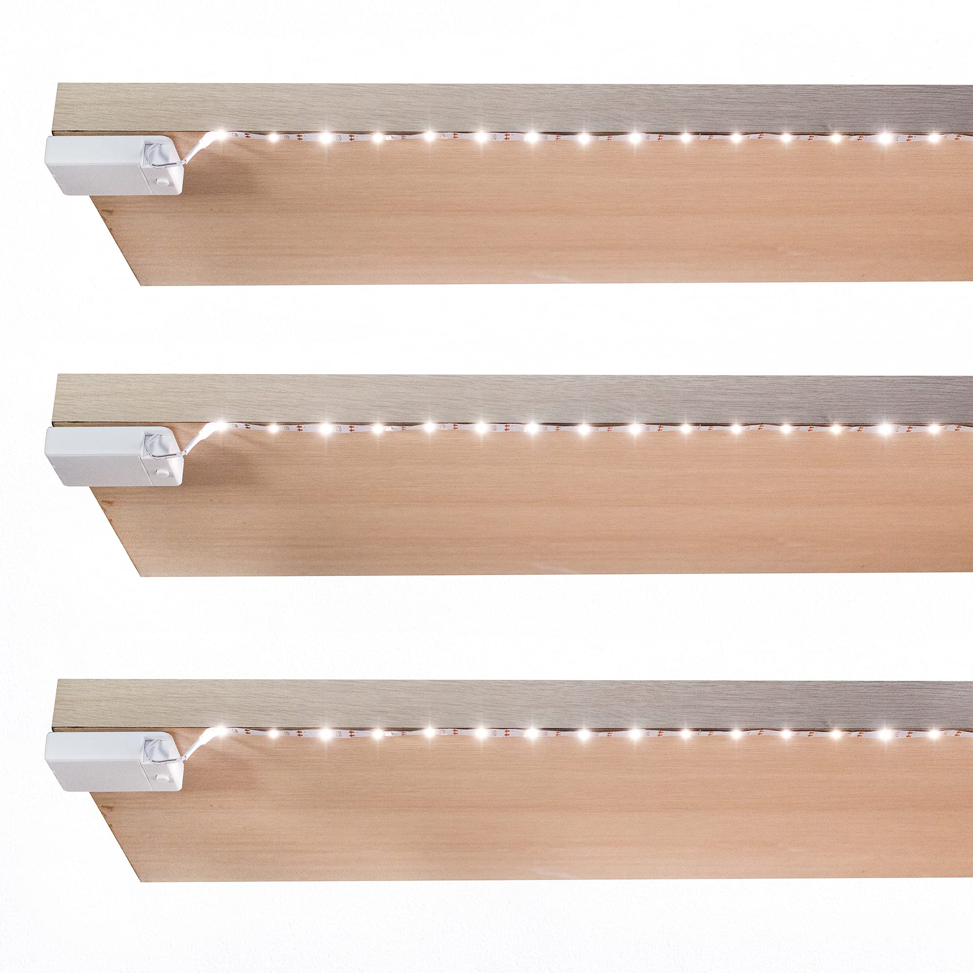 BestLuz battery powered LED strip under cabinet lighting for bright kitchen tasks