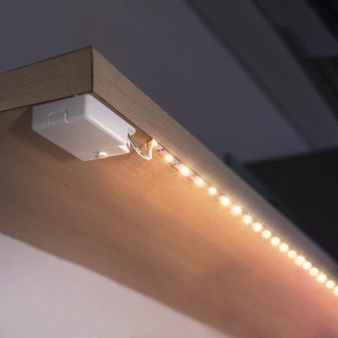 BestLuz battery-powered LED strip under cabinet provides clear visibility.