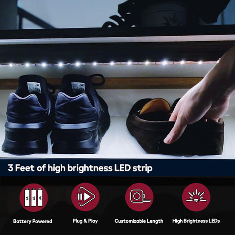 BestLuz ultra-thin discreet strip blends with shelf decor.