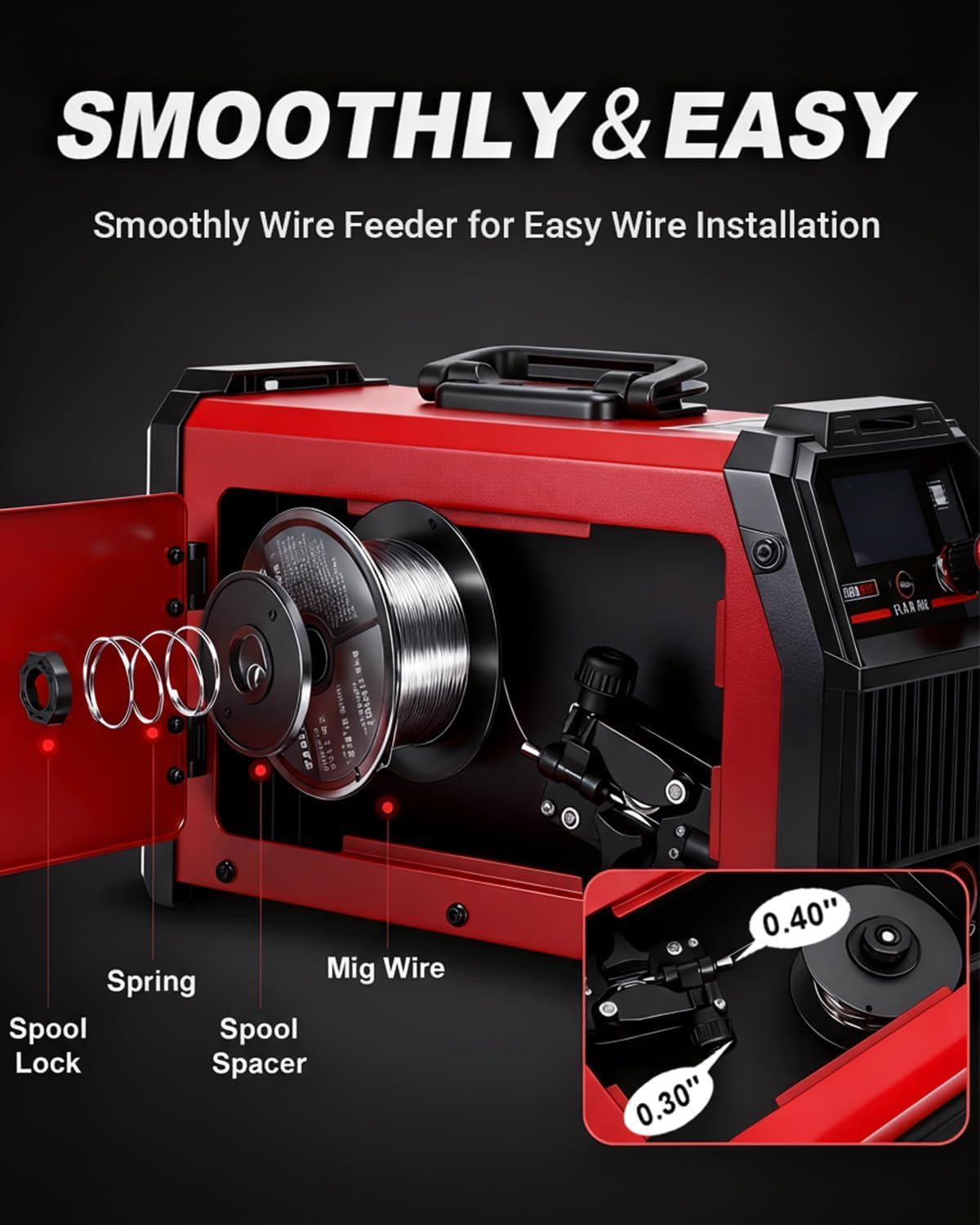 BESTMIG 135A welder wire feeder provides consistent feed for clean welds