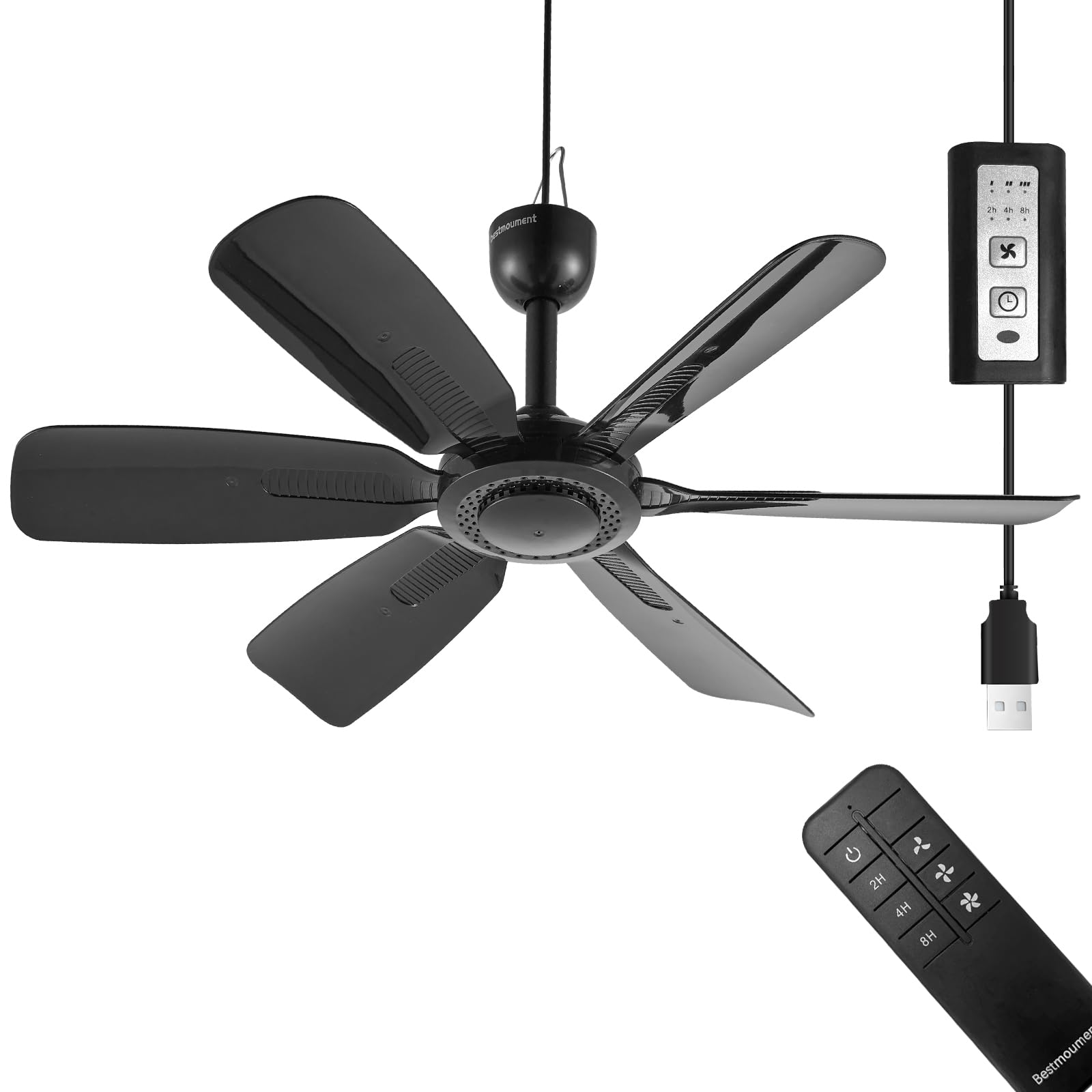 Bestmoument portable ceiling fan with remote control for effortless cooling anywhere