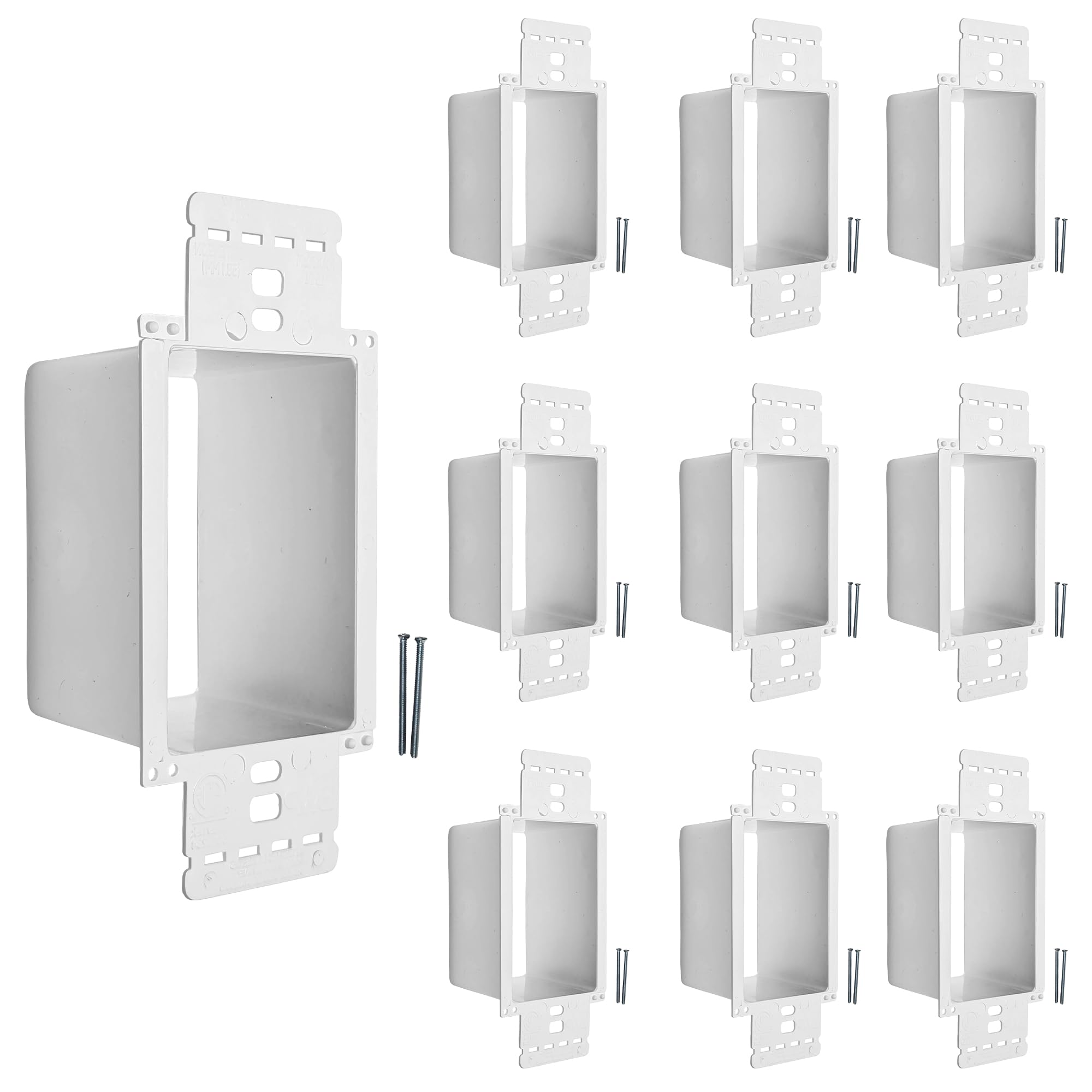 BestMounts outlet box extender front view for secure single-gang installation