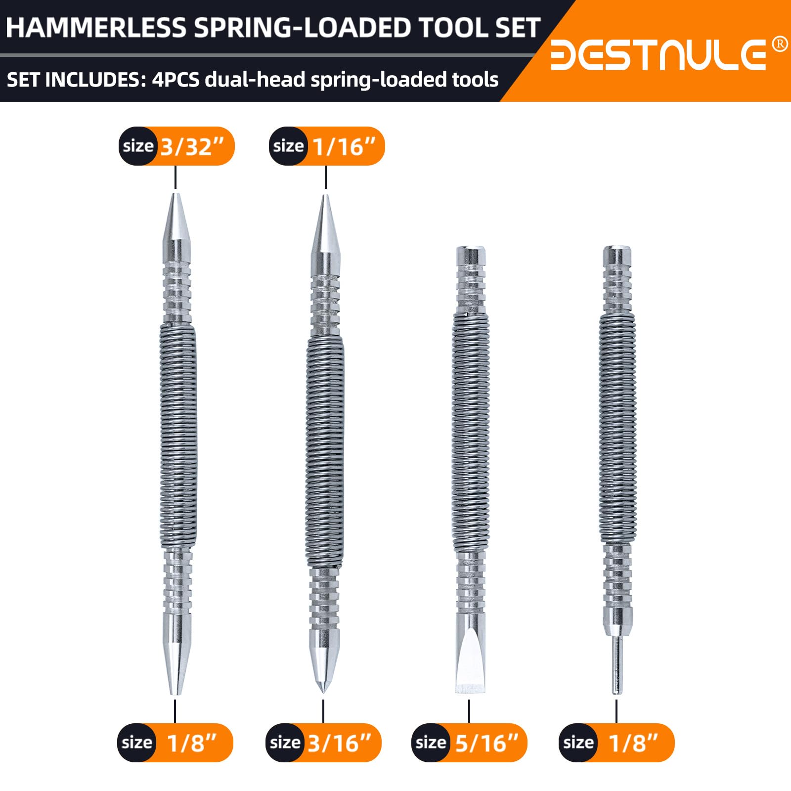 BESTNULE nail-set dual-head 3/32 in for quick alignment.